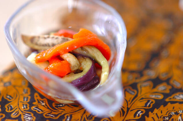 パプリカとナスのレンジでナムル