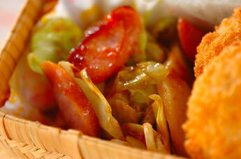 ソーセージのカレー炒め