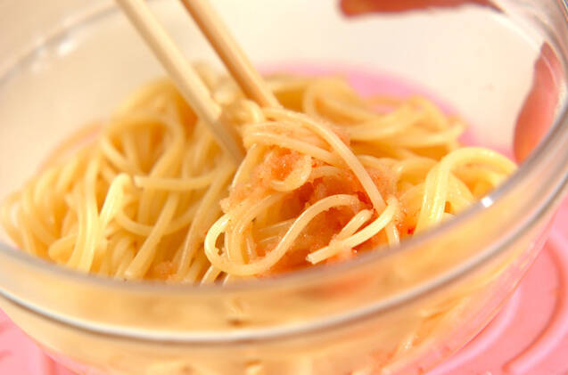 明太子スパゲティーの作り方の手順3