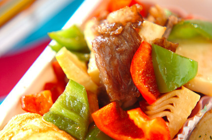 牛肉とタケノコのソース炒め