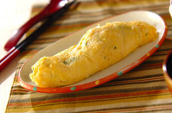 ユリネとカニのオムレツ