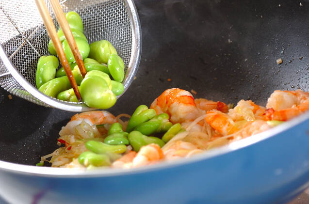 豆腐とエビの塩炒めの作り方の手順8