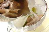 鶏鍋の下準備1