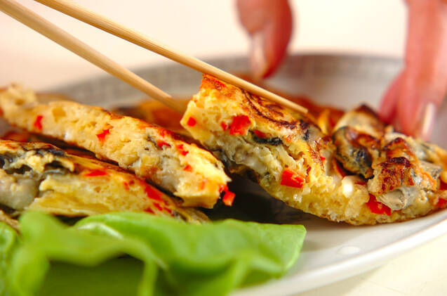 カキ入りふんわり卵焼きの作り方の手順8