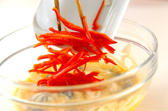 カキ入りふんわり卵焼きの作り方の手順6