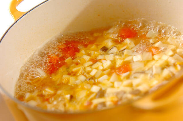 エリンギのミネストローネの作り方の手順2