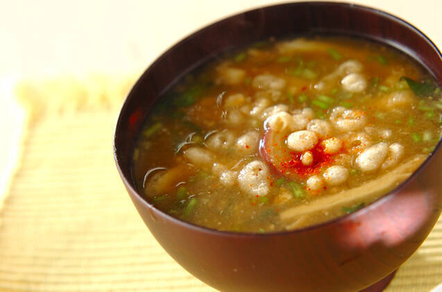 サツマイモの麦みそ汁