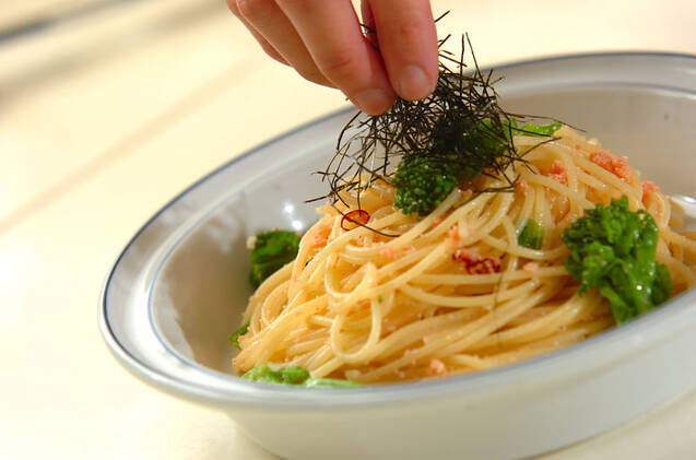 タラコのガーリックパスタの作り方の手順6