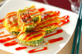 ゴーヤの肉詰めピカタ