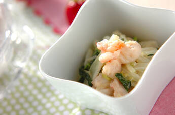 白菜とエビのからしみそ和え