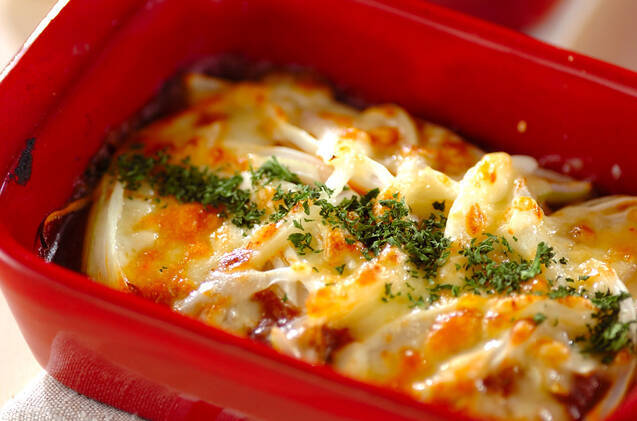 ナスの重ねミートソース焼き