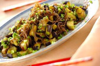 ナスコン粉山椒炒め