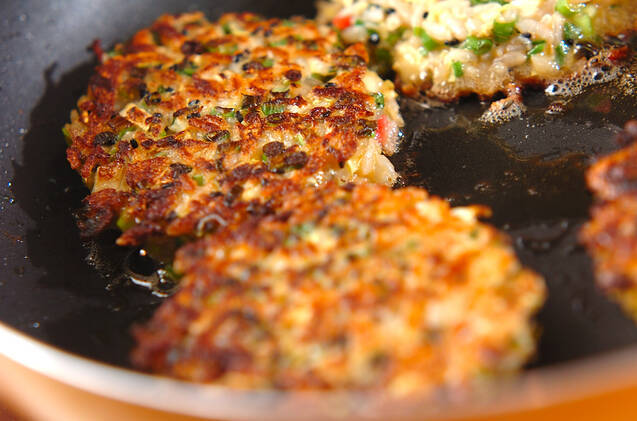 桜エビのご飯お焼きの作り方の手順3