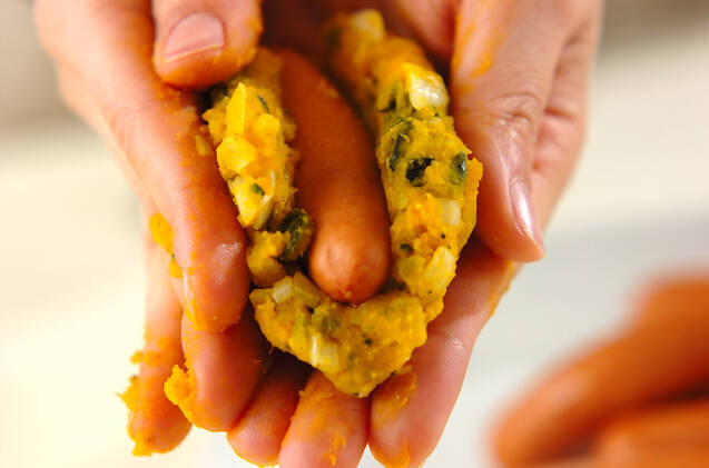 ソーセージ入りパンプキンコロッケの作り方の手順5