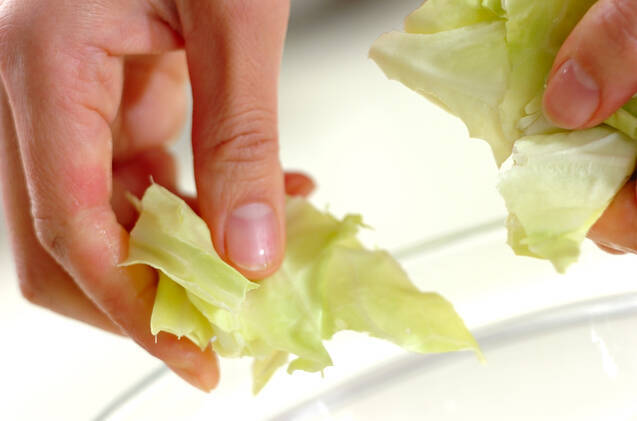 春キャベツの具だくさんカレースープの作り方の手順1