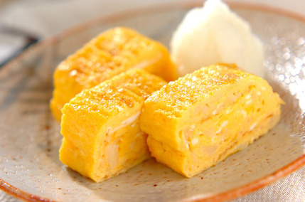 缶詰でかんたん！ホタテ入り卵焼き