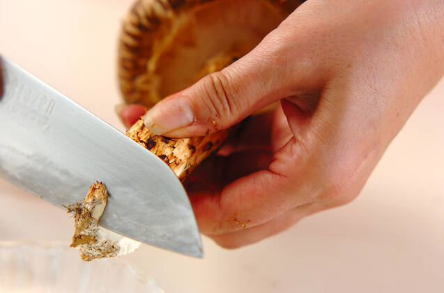 京のおばんざい　松茸の炊き込みご飯の作り方の手順1