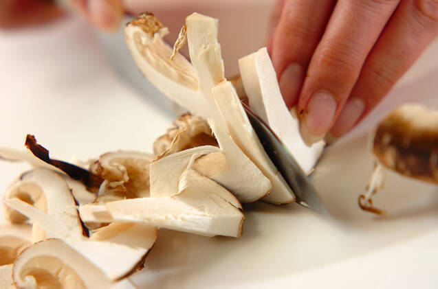 京のおばんざい　松茸の炊き込みご飯の作り方の手順4