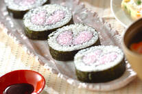 ハートの巻き寿司