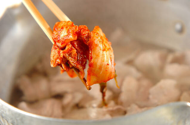 豚肉とキムチのトロミ煮の作り方の手順7
