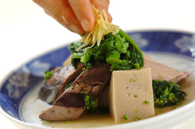 高野豆腐と菜の花の煮物の作り方の手順6