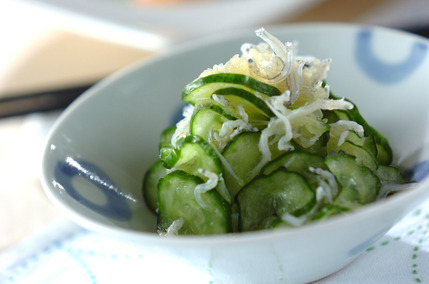 キュウリのジャコ酢和え