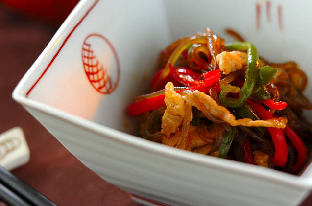 糸コンニャクのピリ辛炒め