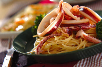 プリプリイカのガーリックパスタ