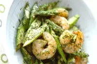 アスパラ青のり炒め