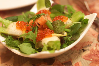 サーモンマリネ クリームチーズのソース