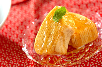 バームクーヘンのハチミツがけ