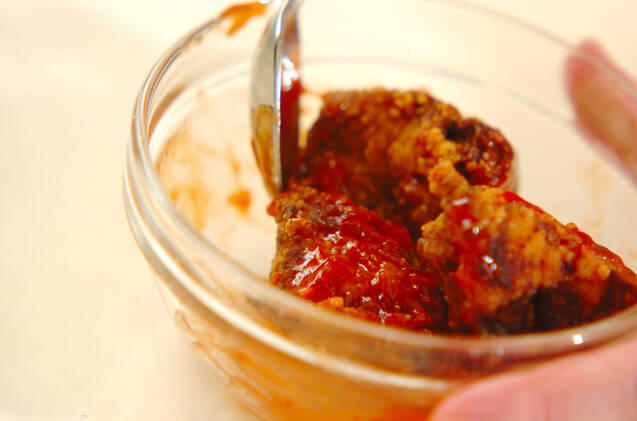 唐揚げのスイートチリソースの作り方の手順1