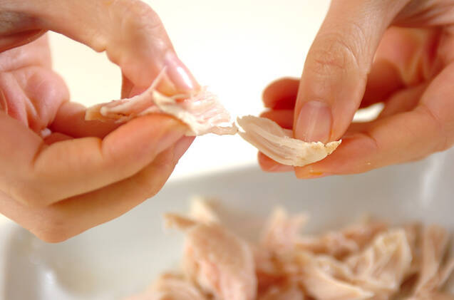 ささ身の甘酢和えの作り方の手順1