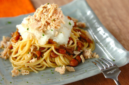 冷凍ナメコのおろしパスタ