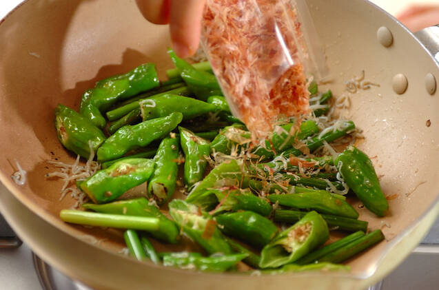 シシトウのおかか和えの作り方の手順4