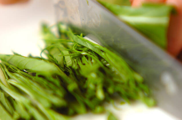 青菜のからし和えの作り方の手順1