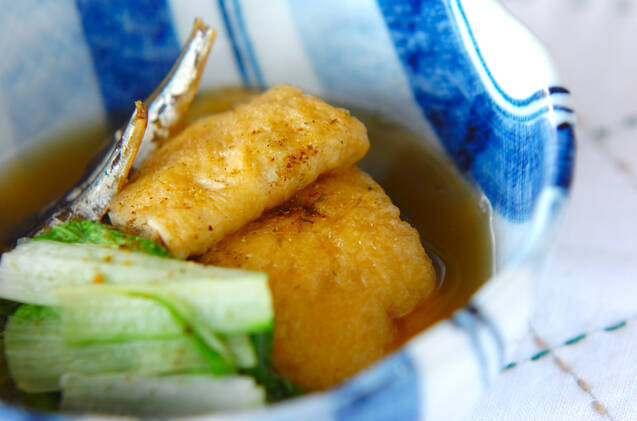 青菜と揚げの煮物