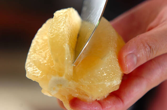 鯛とグレープフルーツのサラダの作り方の手順1