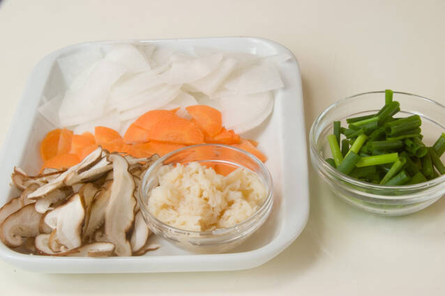 ホタテと卵の汁ご飯の作り方の手順2