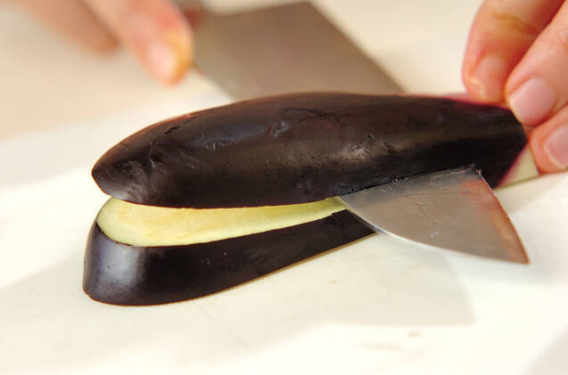 ナスのはさみフライの作り方の手順1