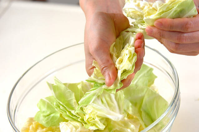 ちぎり春キャベツの作り方の手順1