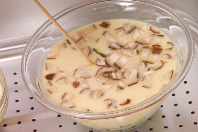 ワカメ入茶わん蒸しの作り方の手順7