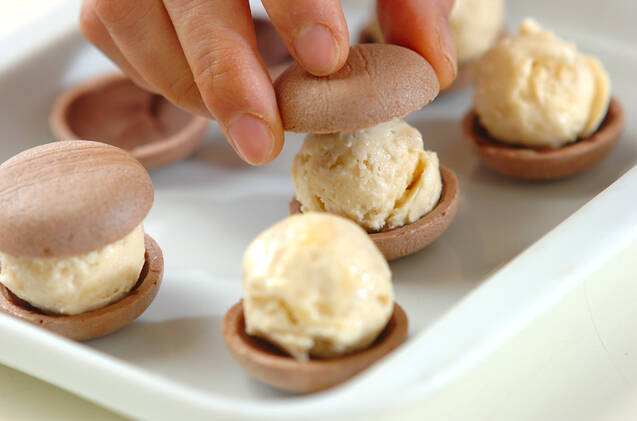 バナナとチョコのアイスもなかの作り方の手順3