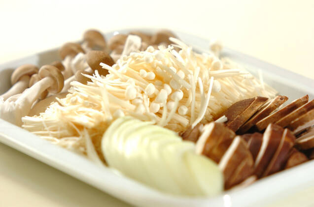 キノコとレーズンの甘酢煮の作り方の手順1