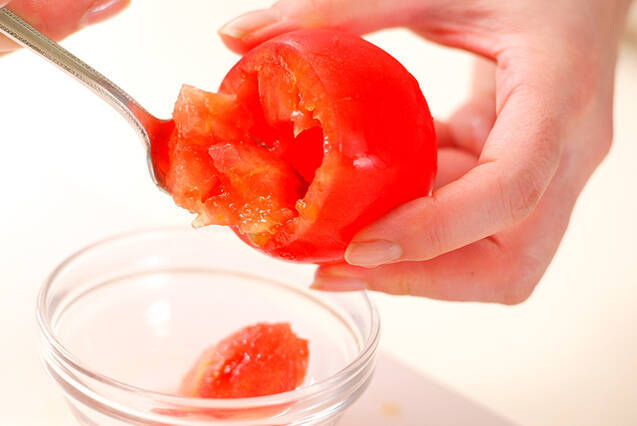 玄米チャーハン・トマトのっけの作り方の手順1