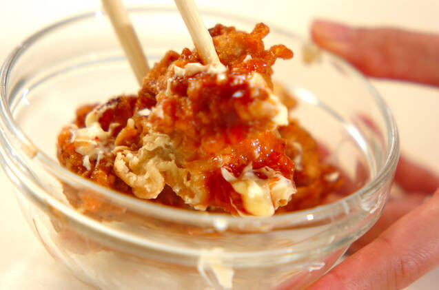 鶏の唐揚げチリマヨソース和えの作り方の手順1