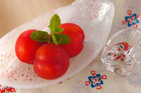 プラムのキルシュがけ