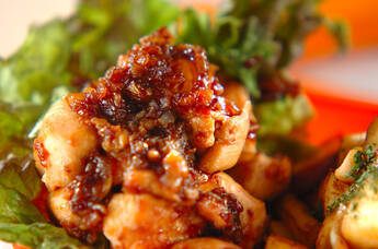 鶏ささ身の甘辛炒め