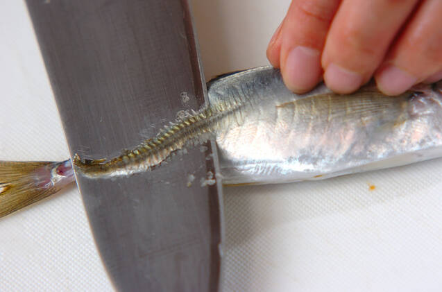 アジの梅南蛮漬けの作り方の手順1