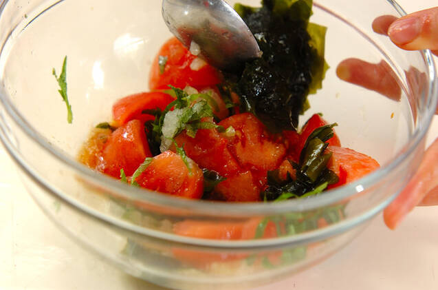 トマトと大葉のサラダの作り方の手順5